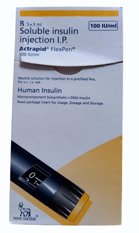 ACTRAPID SOLUBLE 100IU 10ML